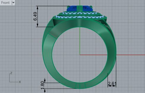 Beautiful 2-row Heart ring 3170 3D print model 3D print model_5
