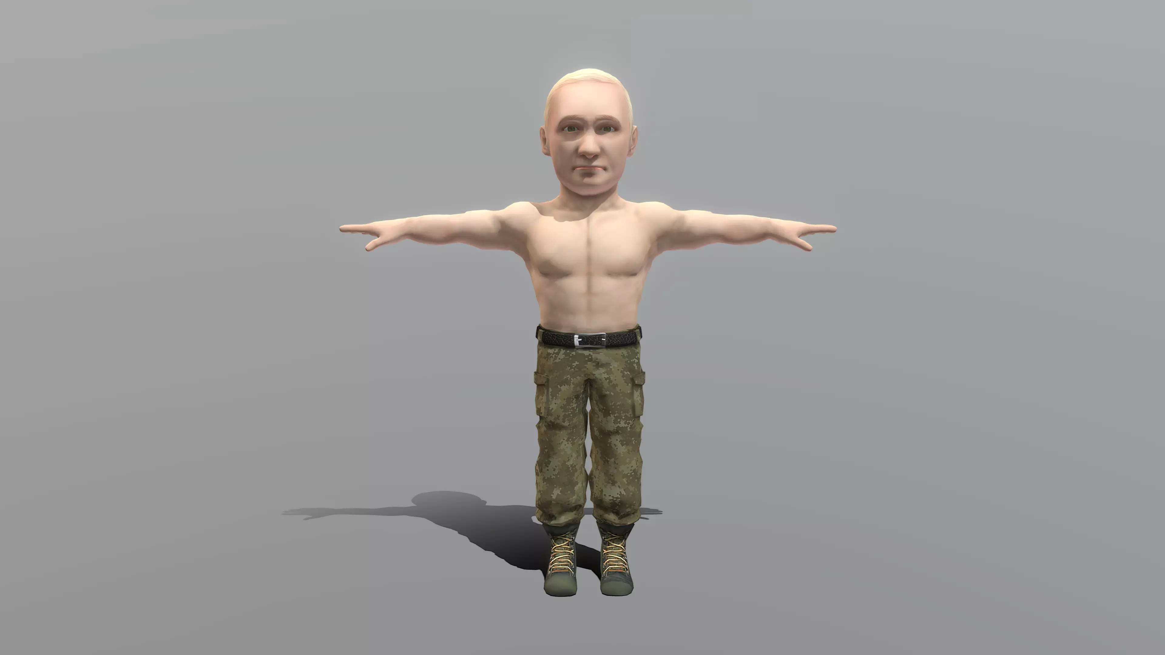 Cartoon Putin Low-poly 3D model
