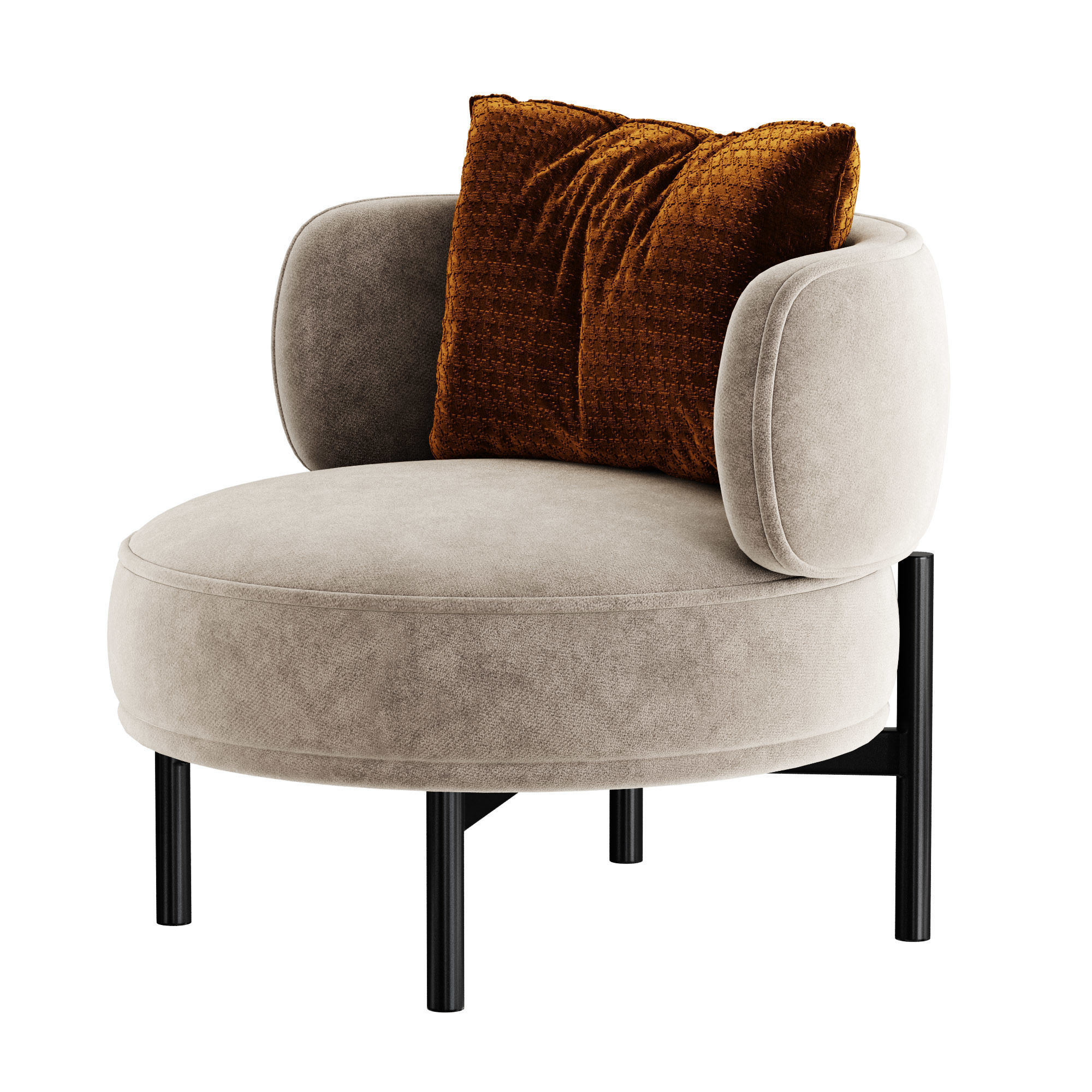 akiko lounge armchair 3D model_5