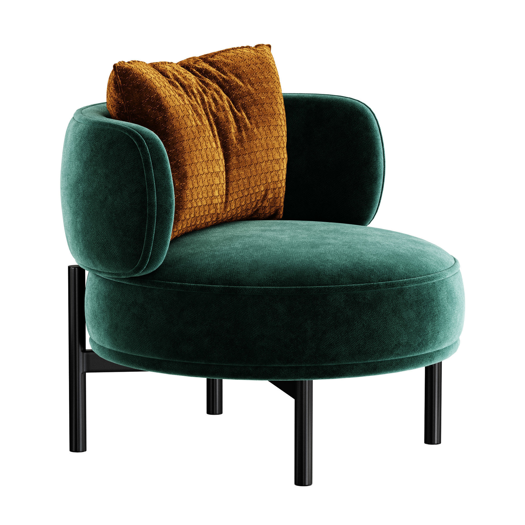 akiko lounge armchair 3D model_9