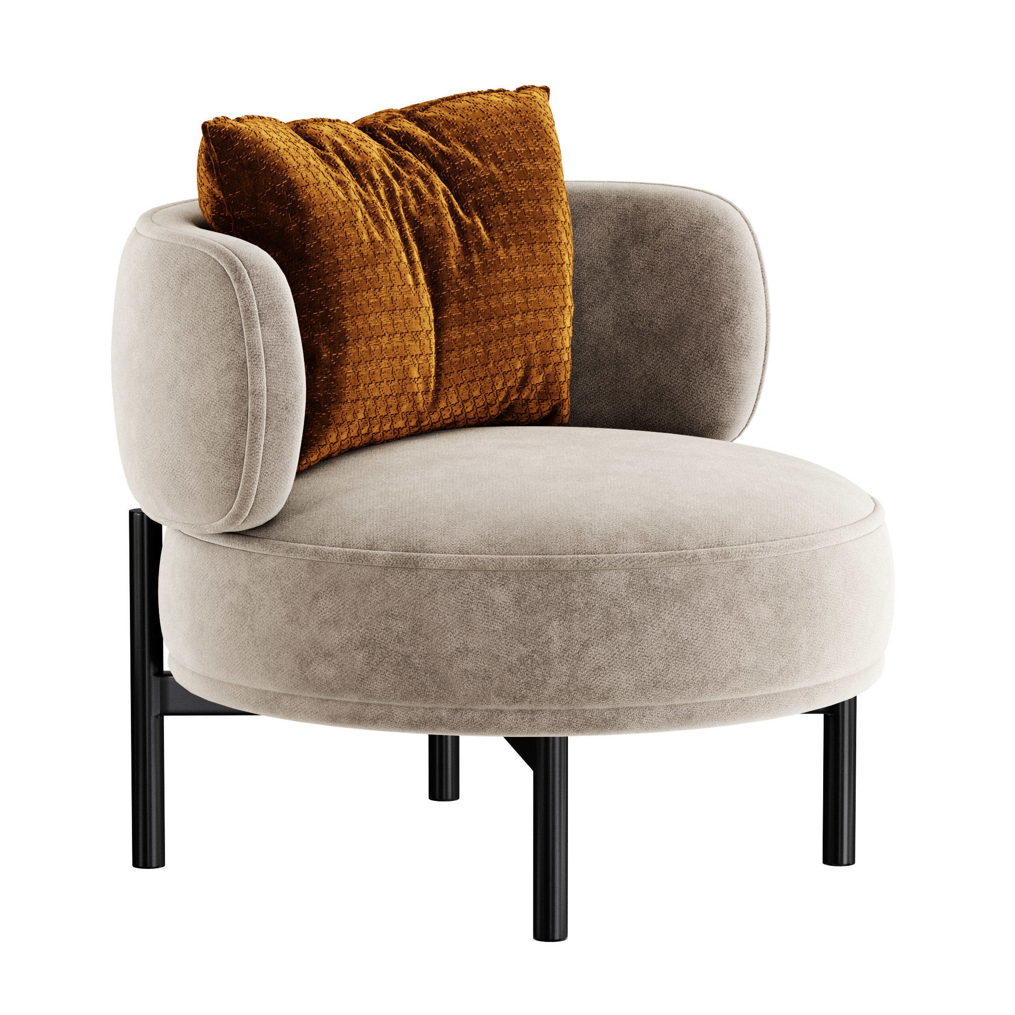 akiko lounge armchair 3D model_2