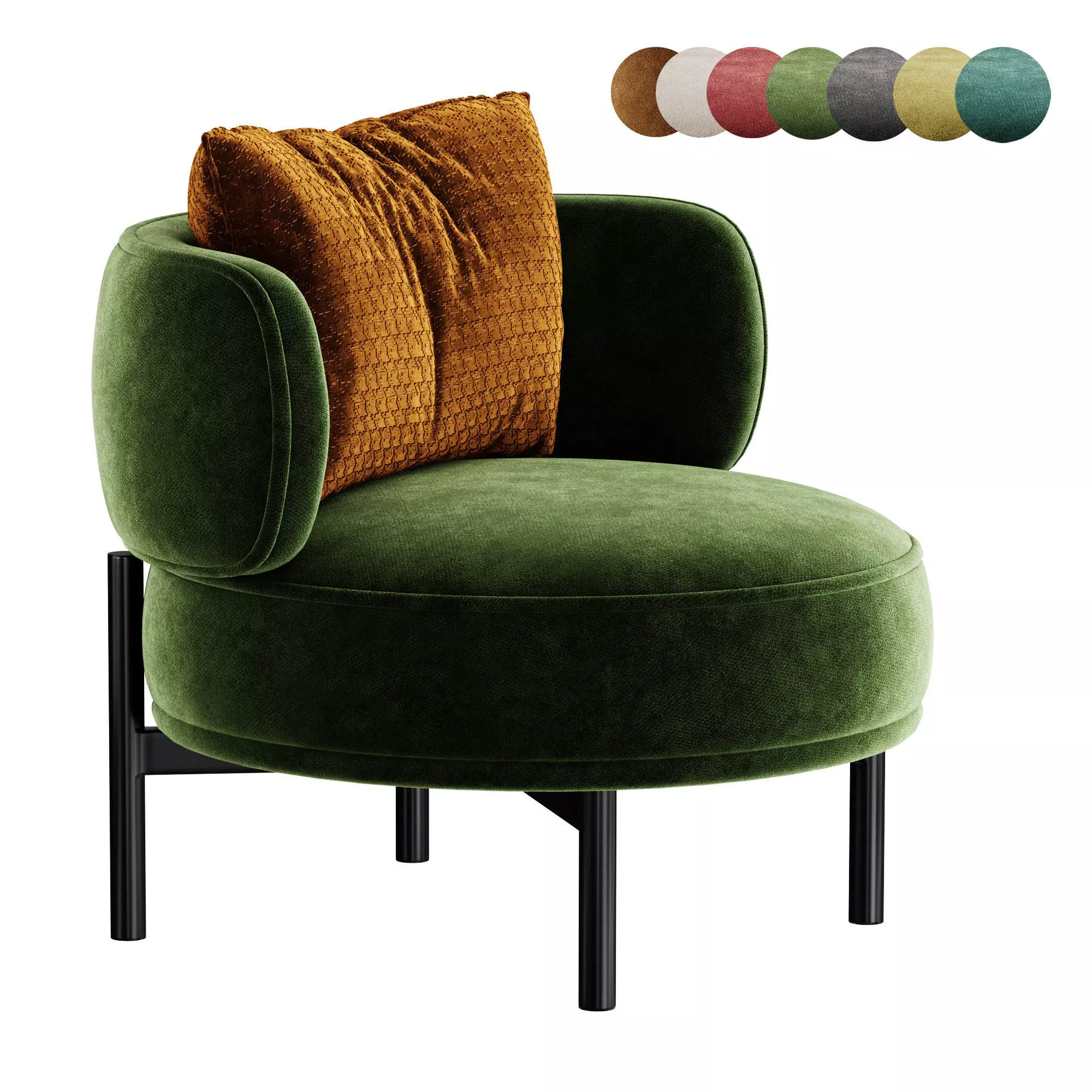 akiko lounge armchair 3D model_0