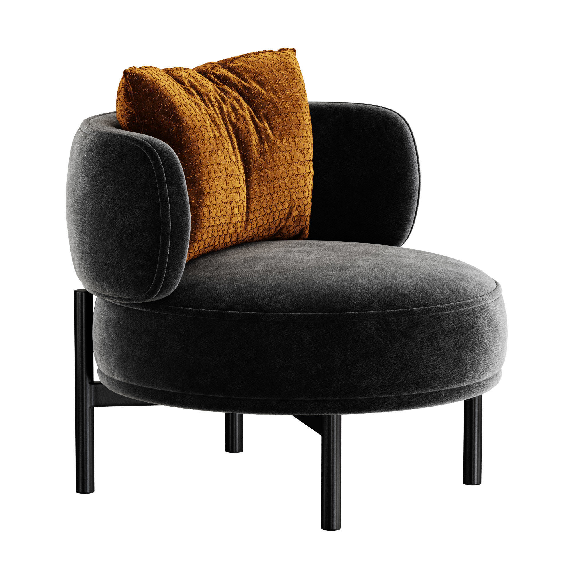 akiko lounge armchair 3D model_10