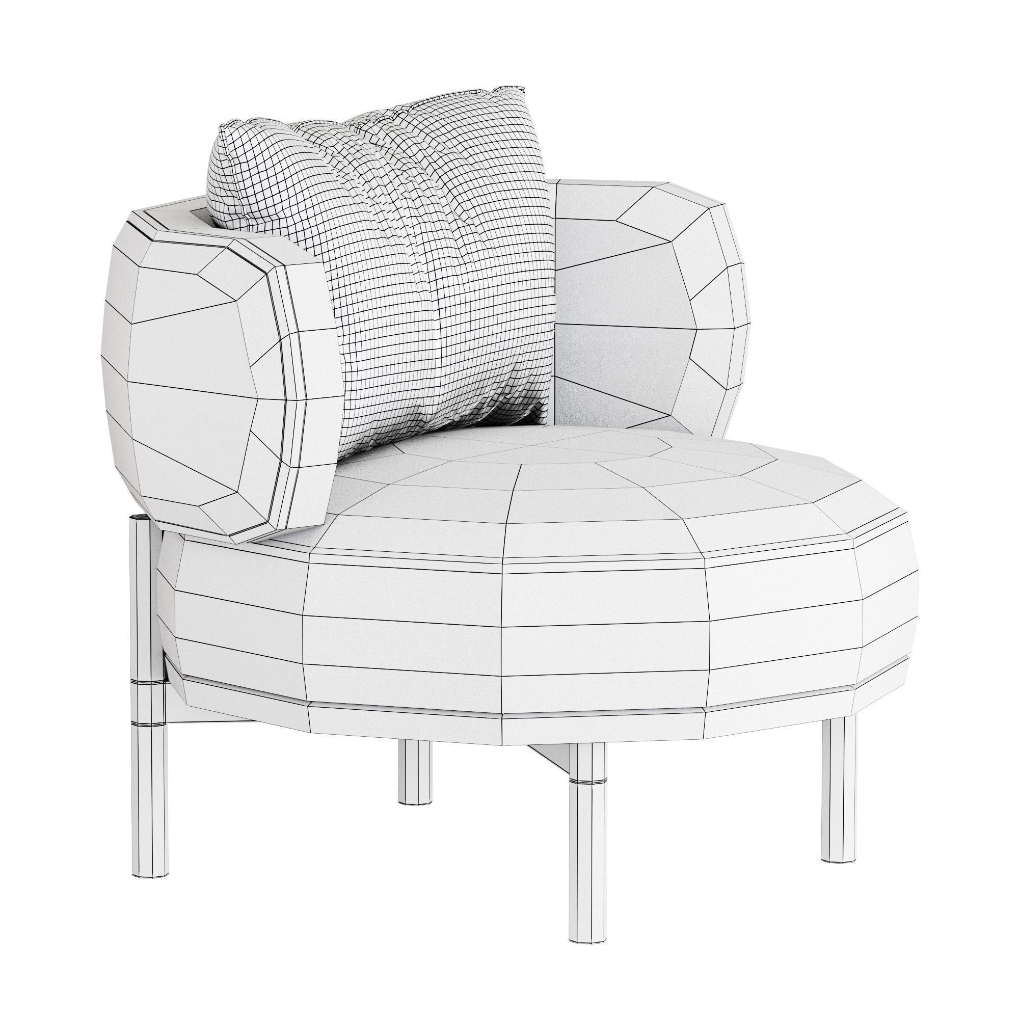 akiko lounge armchair 3D model_12