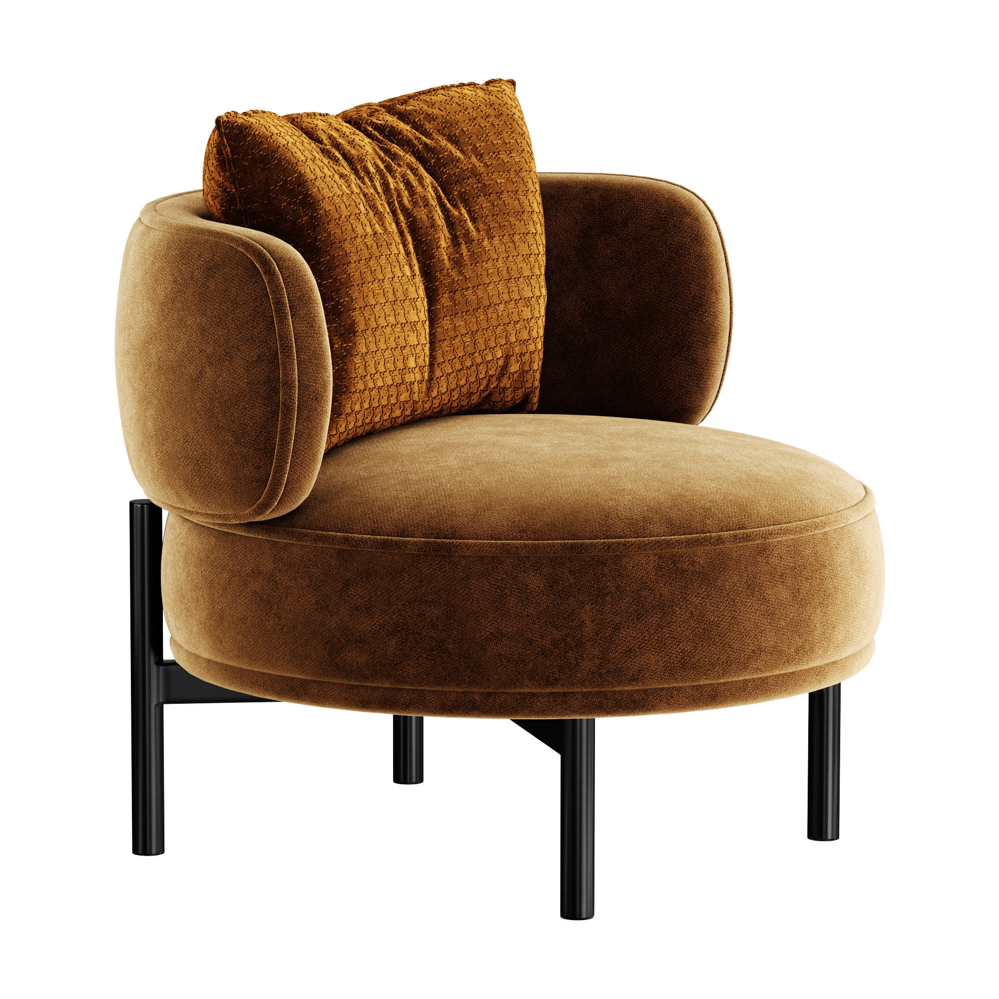 akiko lounge armchair 3D model_7