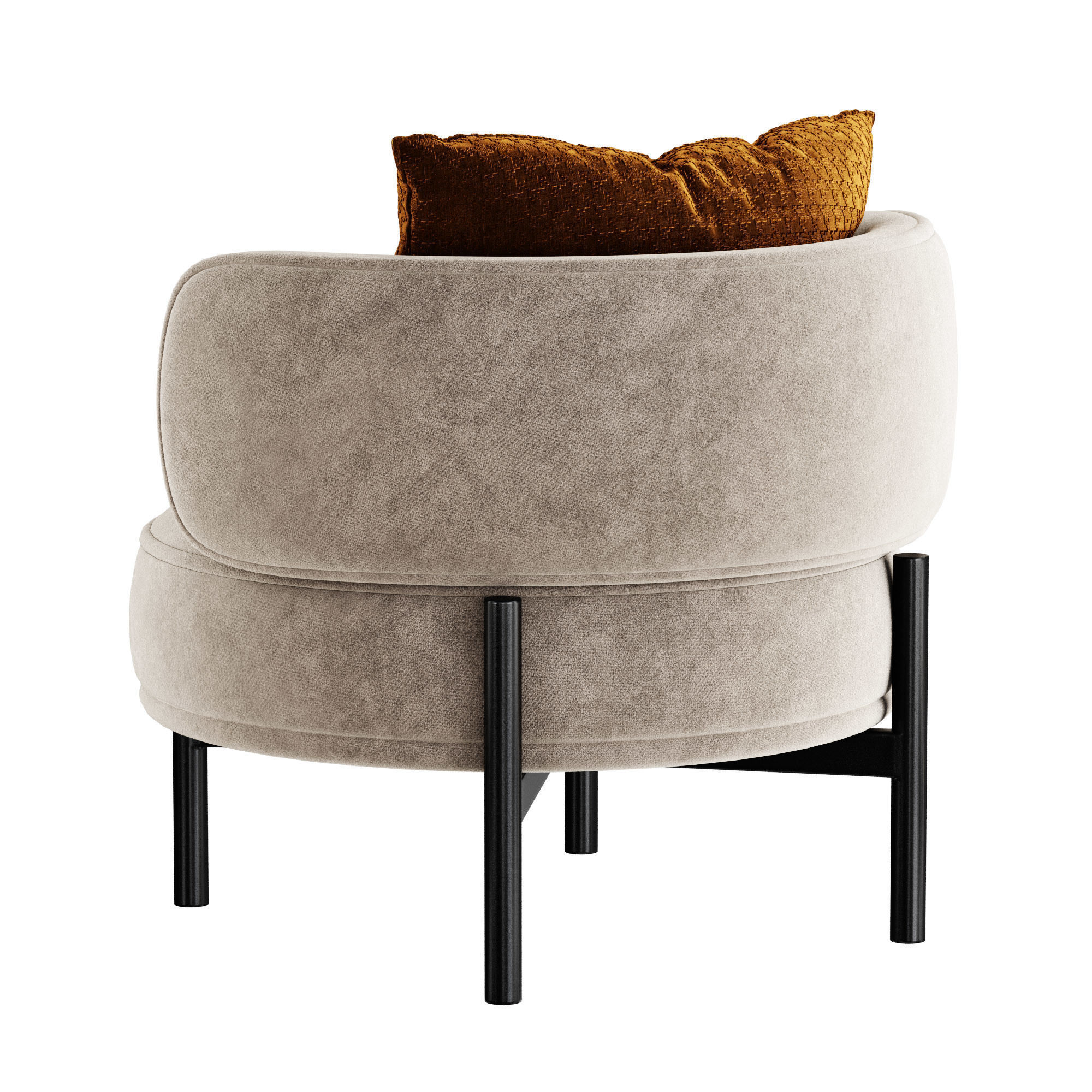 akiko lounge armchair 3D model_6