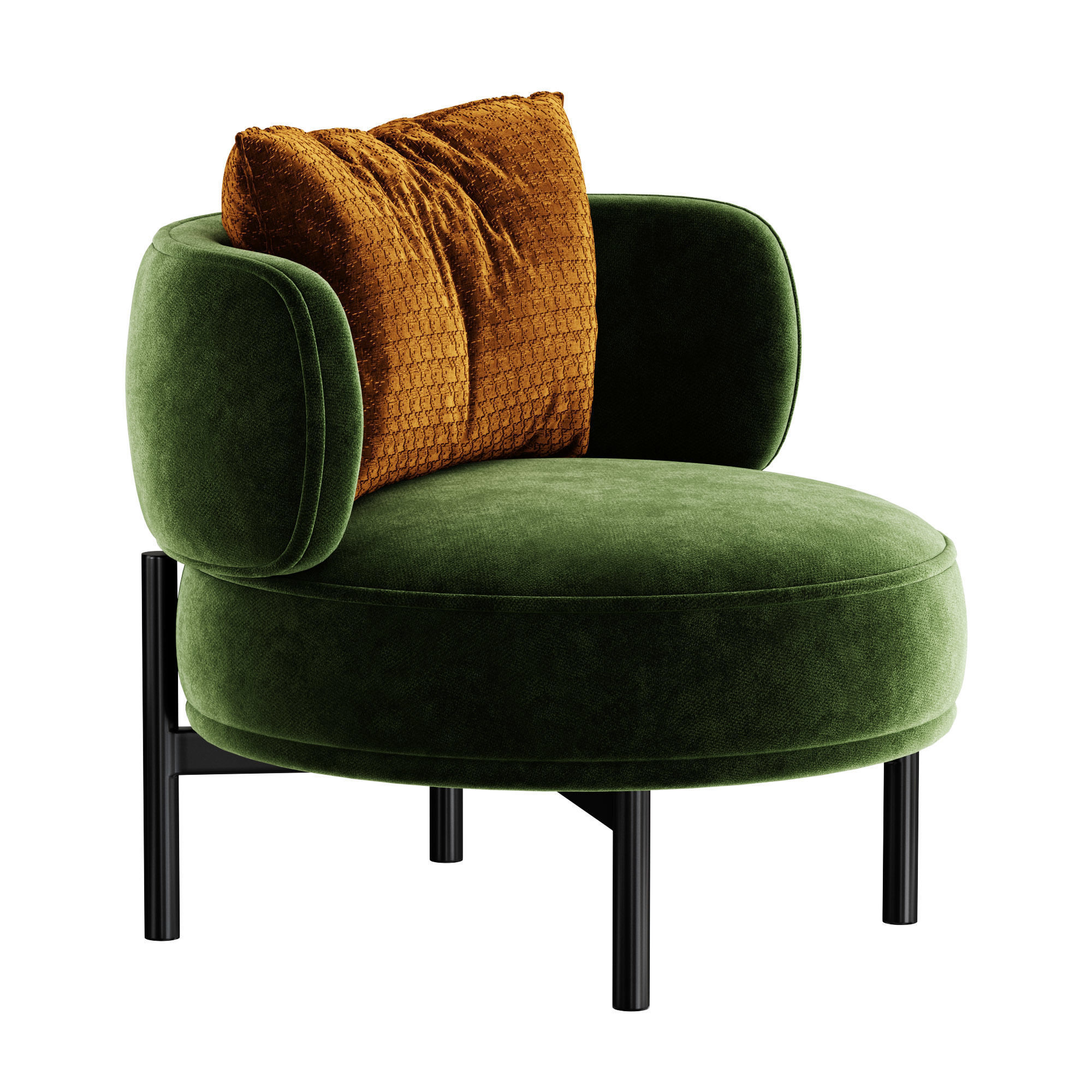 akiko lounge armchair 3D model_8