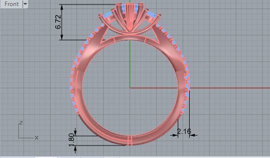 Nice heart diamond ring 3173 3D print model 3D print model_5