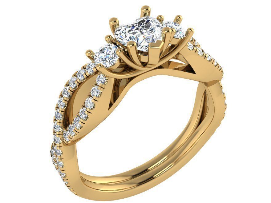 Nice heart diamond ring 3173 3D print model 3D print model_1