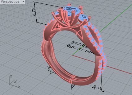 Nice heart diamond ring 3173 3D print model 3D print model_7