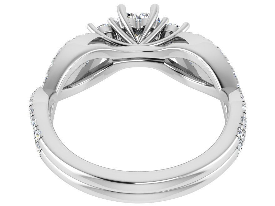 Nice heart diamond ring 3173 3D print model 3D print model_3