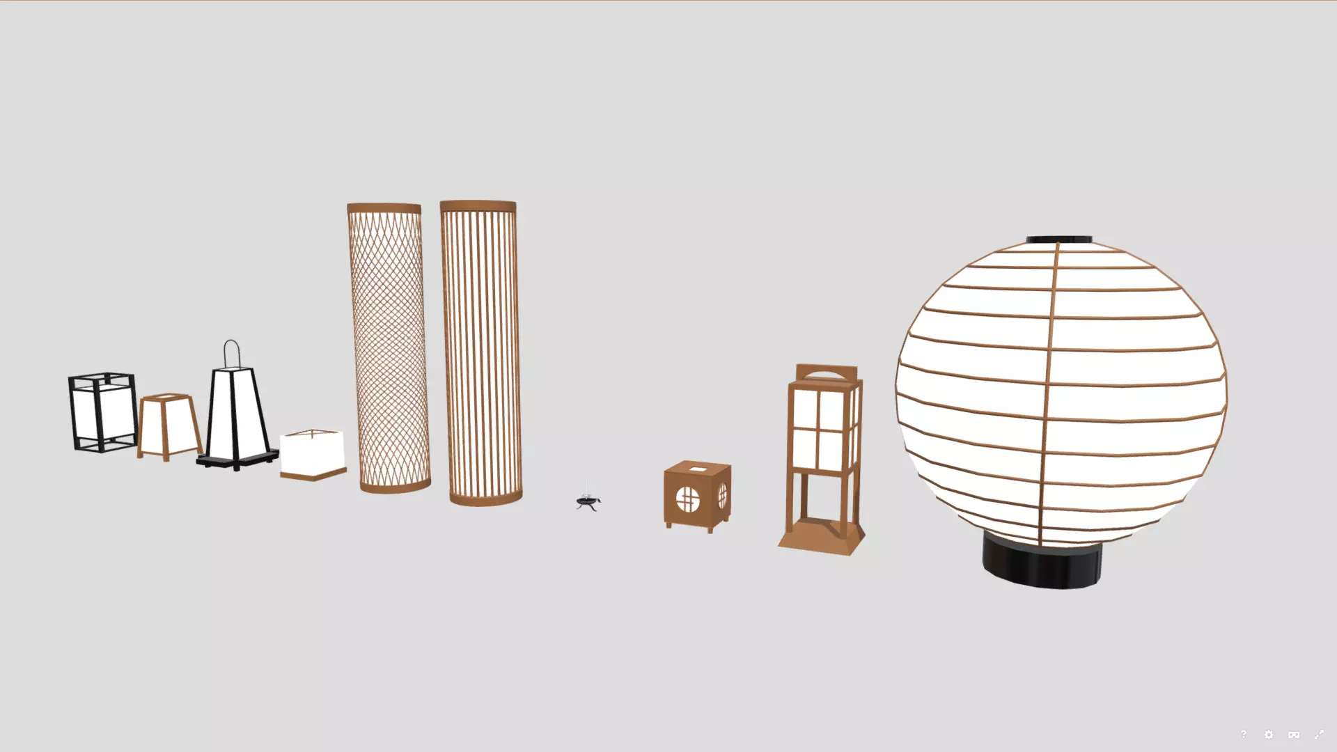 Andon-Ancient Japanese lighting- Low-poly 3D model_0