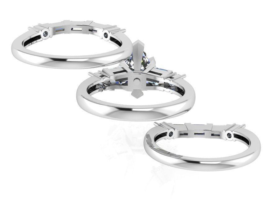 2-Band diamond ring 3177 3D print model 3D print model_3
