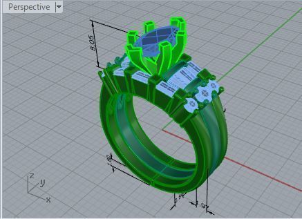 2-Band diamond ring 3177 3D print model 3D print model_7