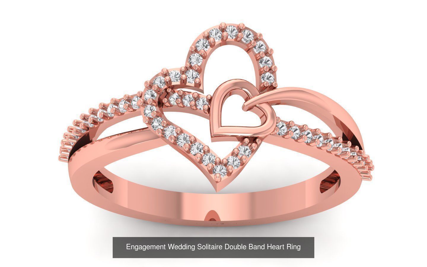 82 Solitaire Engagement Wedding Double Band Rings Collection _54