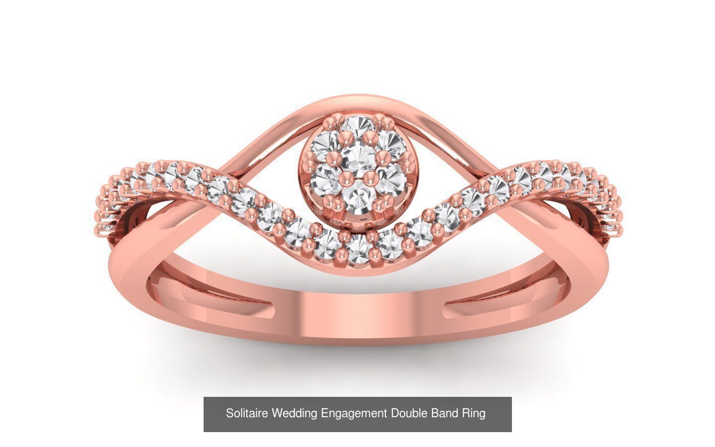 82 Solitaire Engagement Wedding Double Band Rings Collection _46