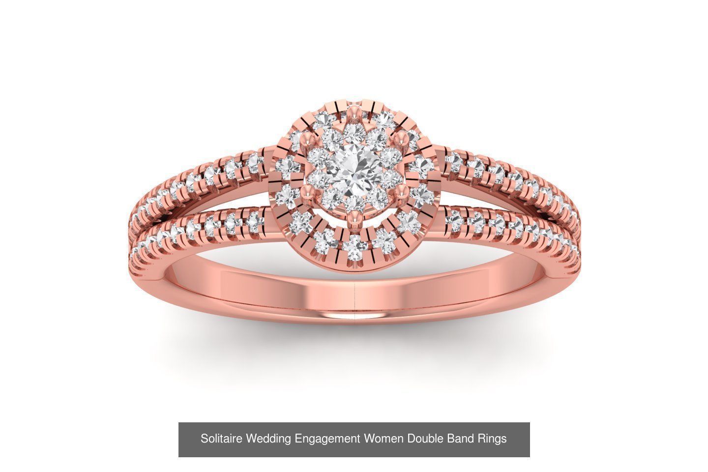 82 Solitaire Engagement Wedding Double Band Rings Collection _34