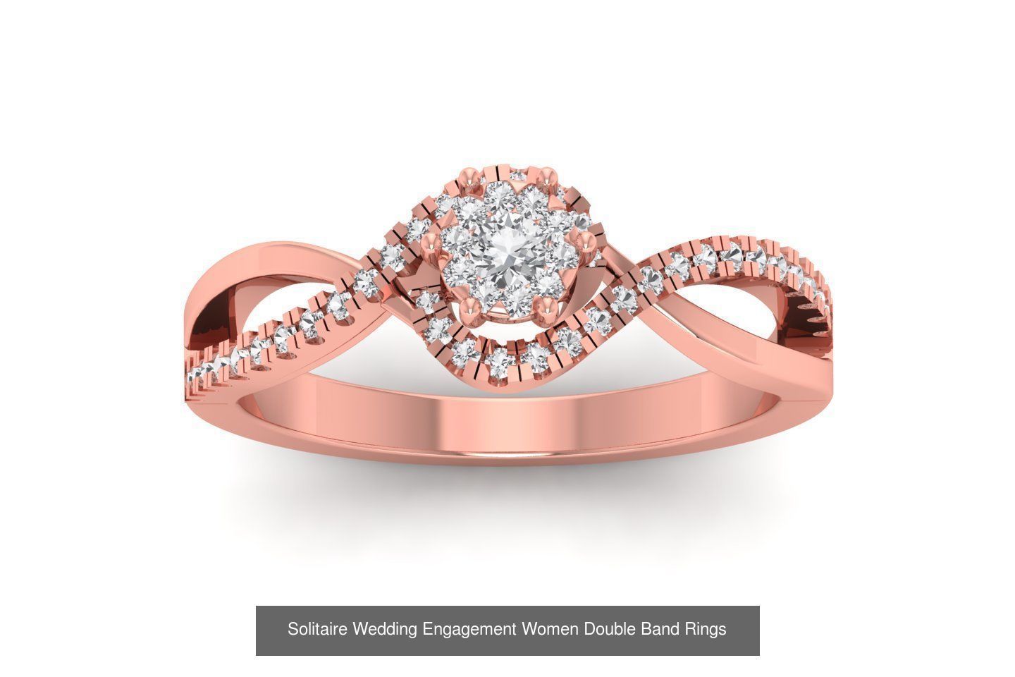 82 Solitaire Engagement Wedding Double Band Rings Collection _35