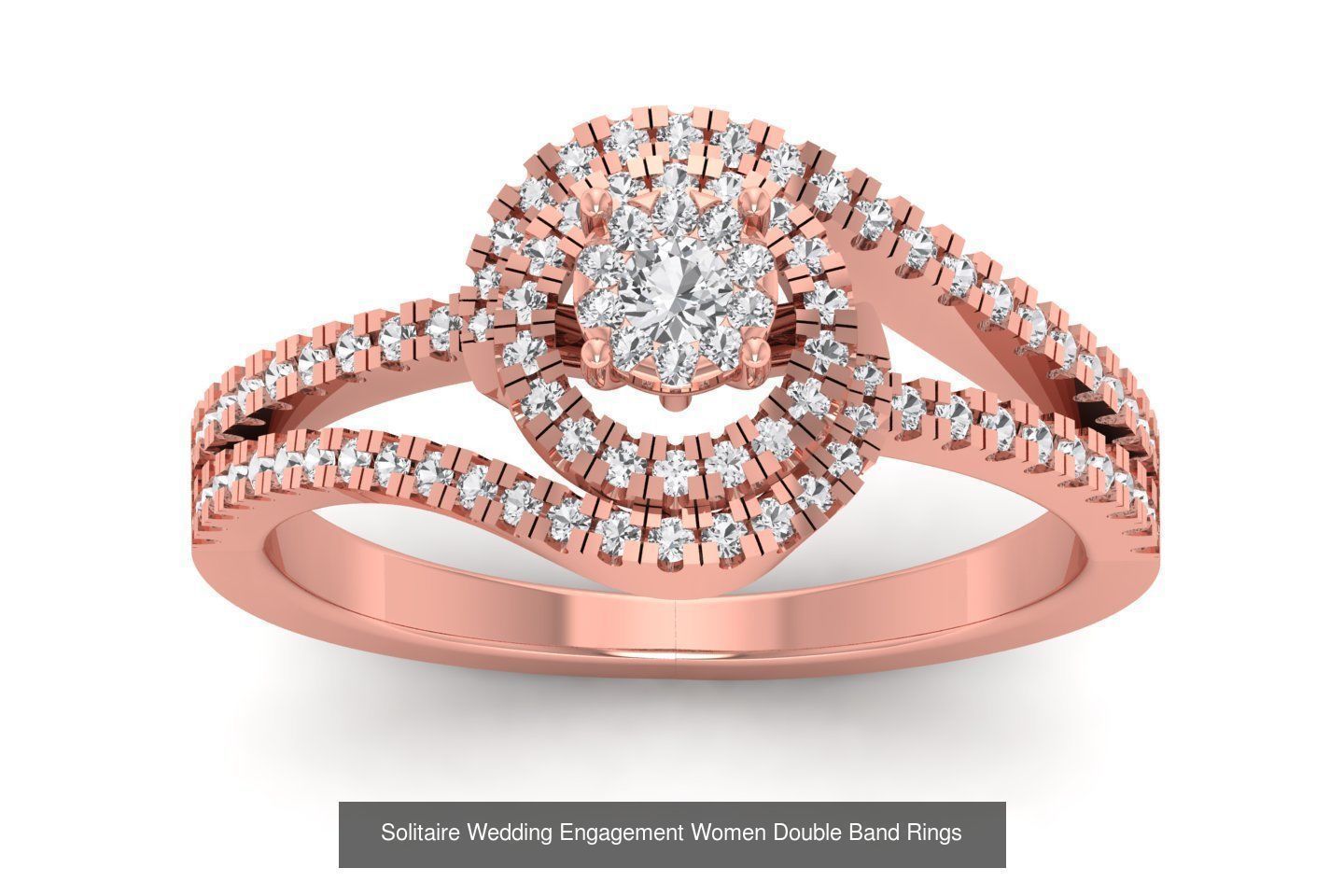 82 Solitaire Engagement Wedding Double Band Rings Collection _32