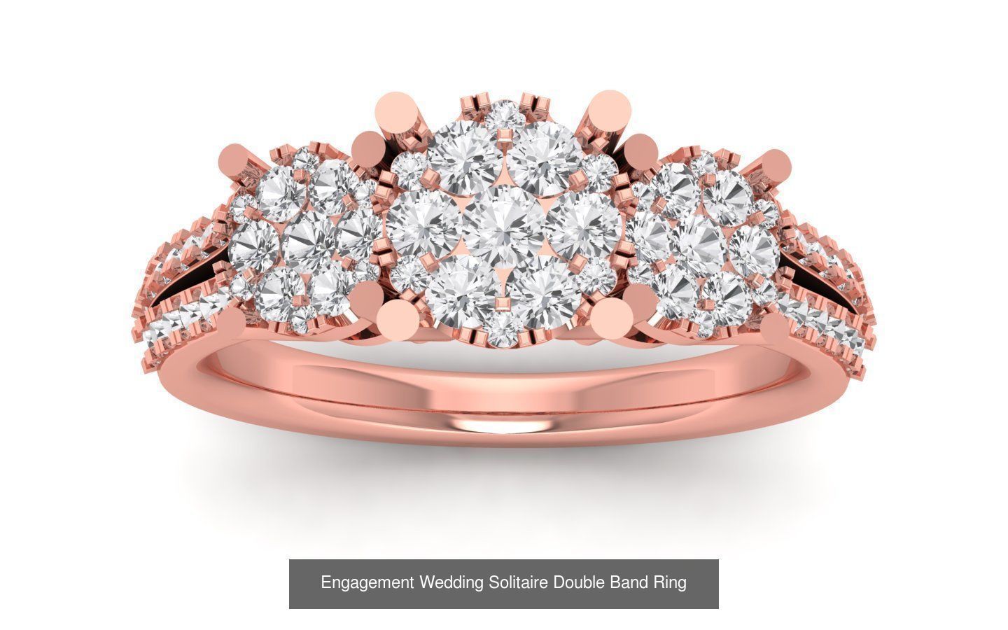 82 Solitaire Engagement Wedding Double Band Rings Collection _69