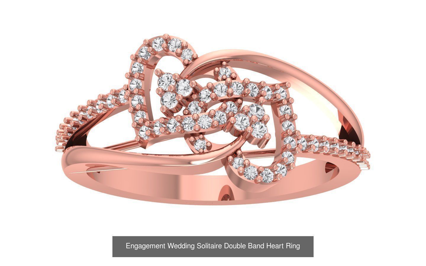 82 Solitaire Engagement Wedding Double Band Rings Collection _51