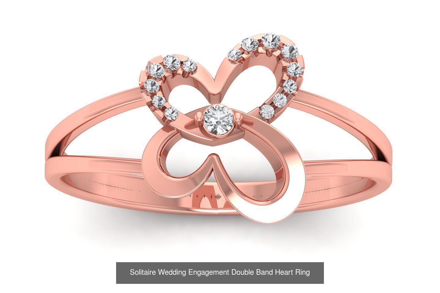 82 Solitaire Engagement Wedding Double Band Rings Collection _48