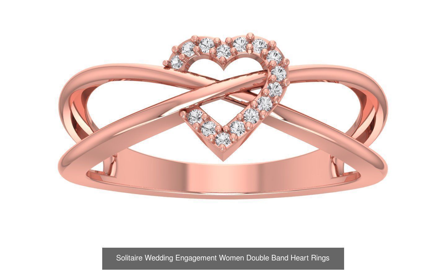 82 Solitaire Engagement Wedding Double Band Rings Collection _43