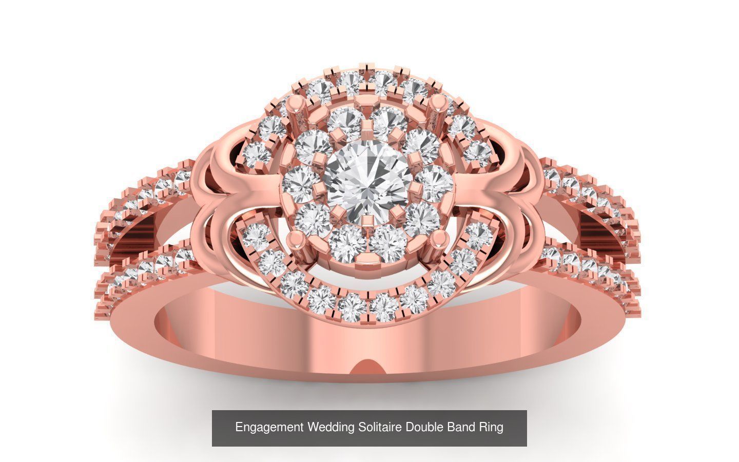 82 Solitaire Engagement Wedding Double Band Rings Collection _78