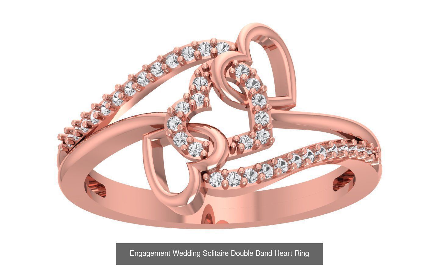 82 Solitaire Engagement Wedding Double Band Rings Collection _50