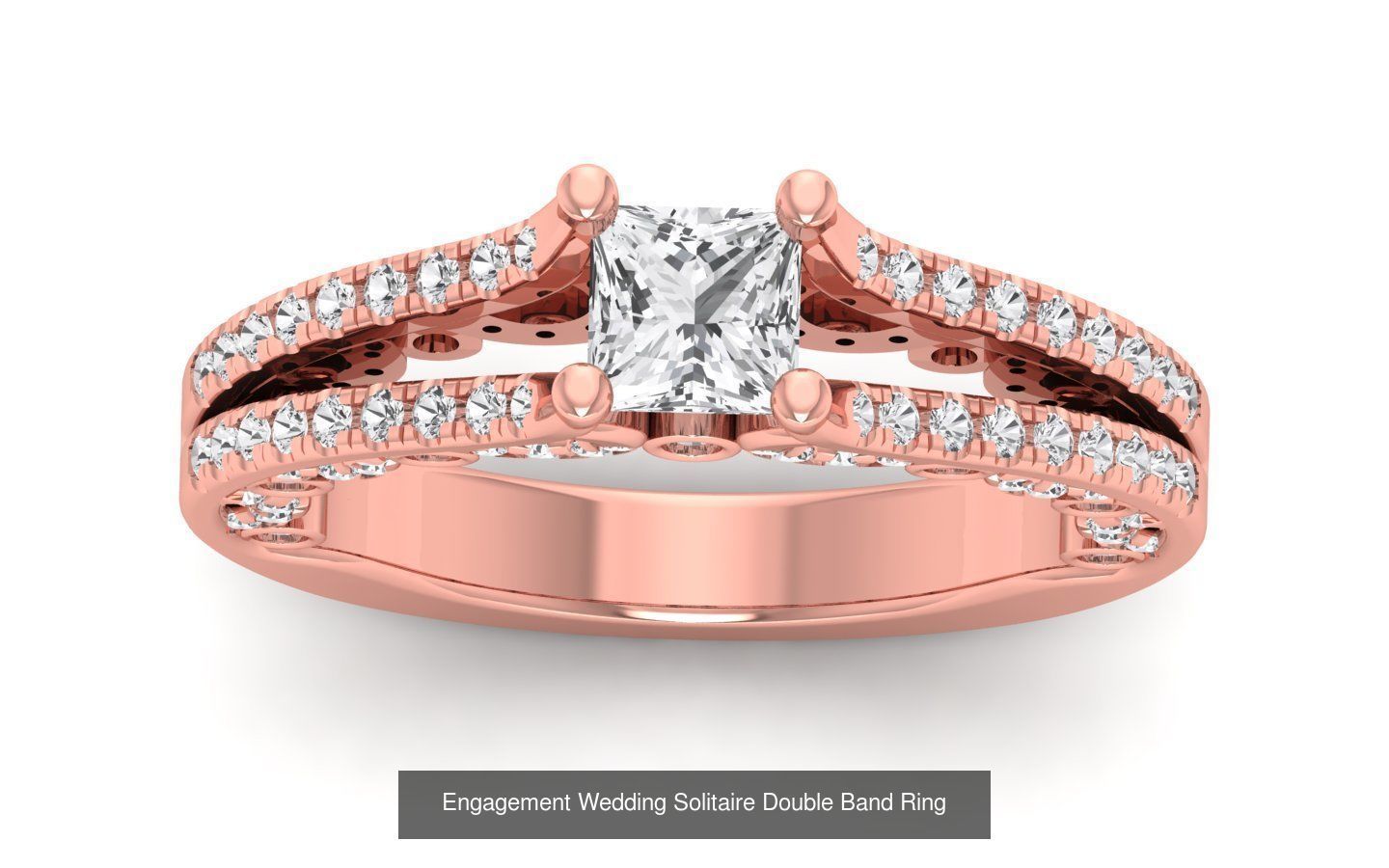 82 Solitaire Engagement Wedding Double Band Rings Collection _74