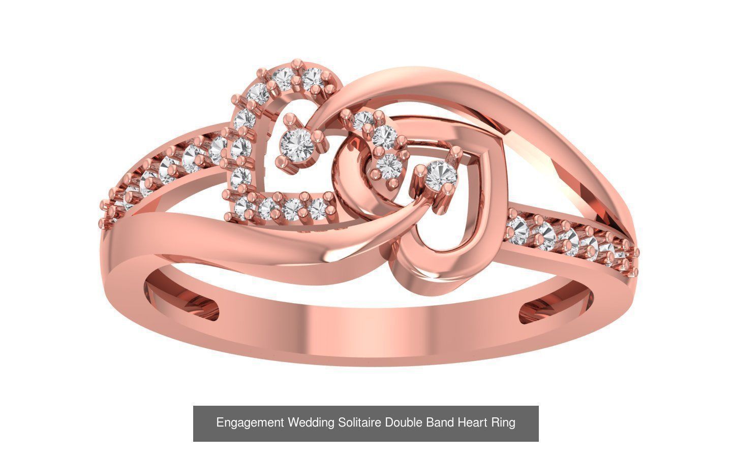 82 Solitaire Engagement Wedding Double Band Rings Collection _49