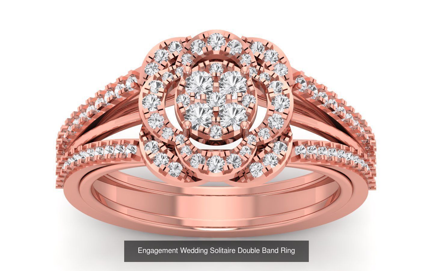 82 Solitaire Engagement Wedding Double Band Rings Collection _83