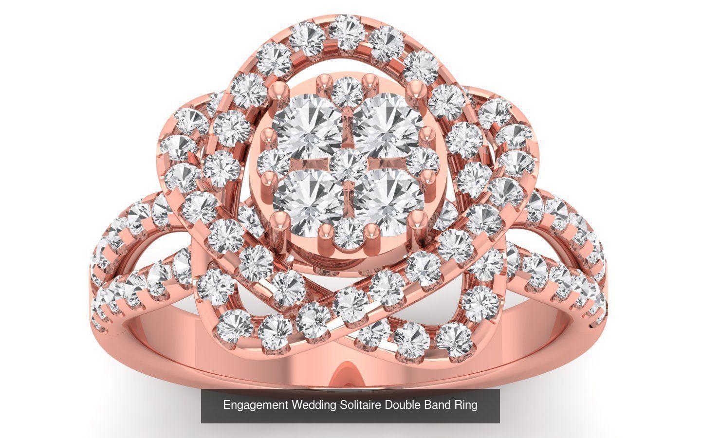 82 Solitaire Engagement Wedding Double Band Rings Collection _79