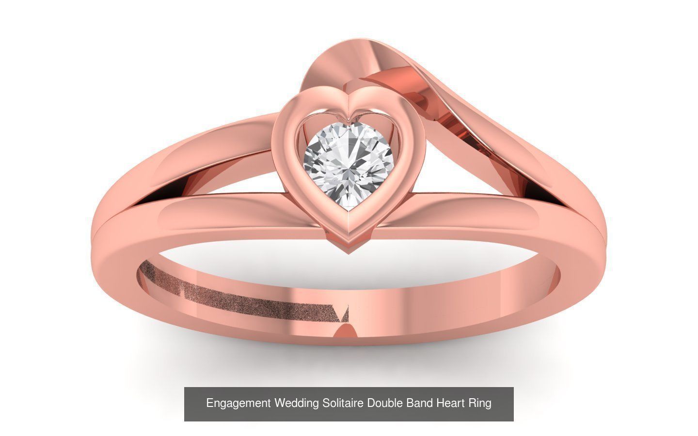 82 Solitaire Engagement Wedding Double Band Rings Collection _82