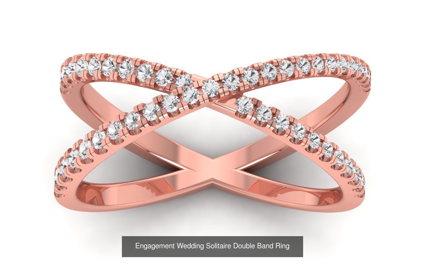82 Solitaire Engagement Wedding Double Band Rings Collection _71