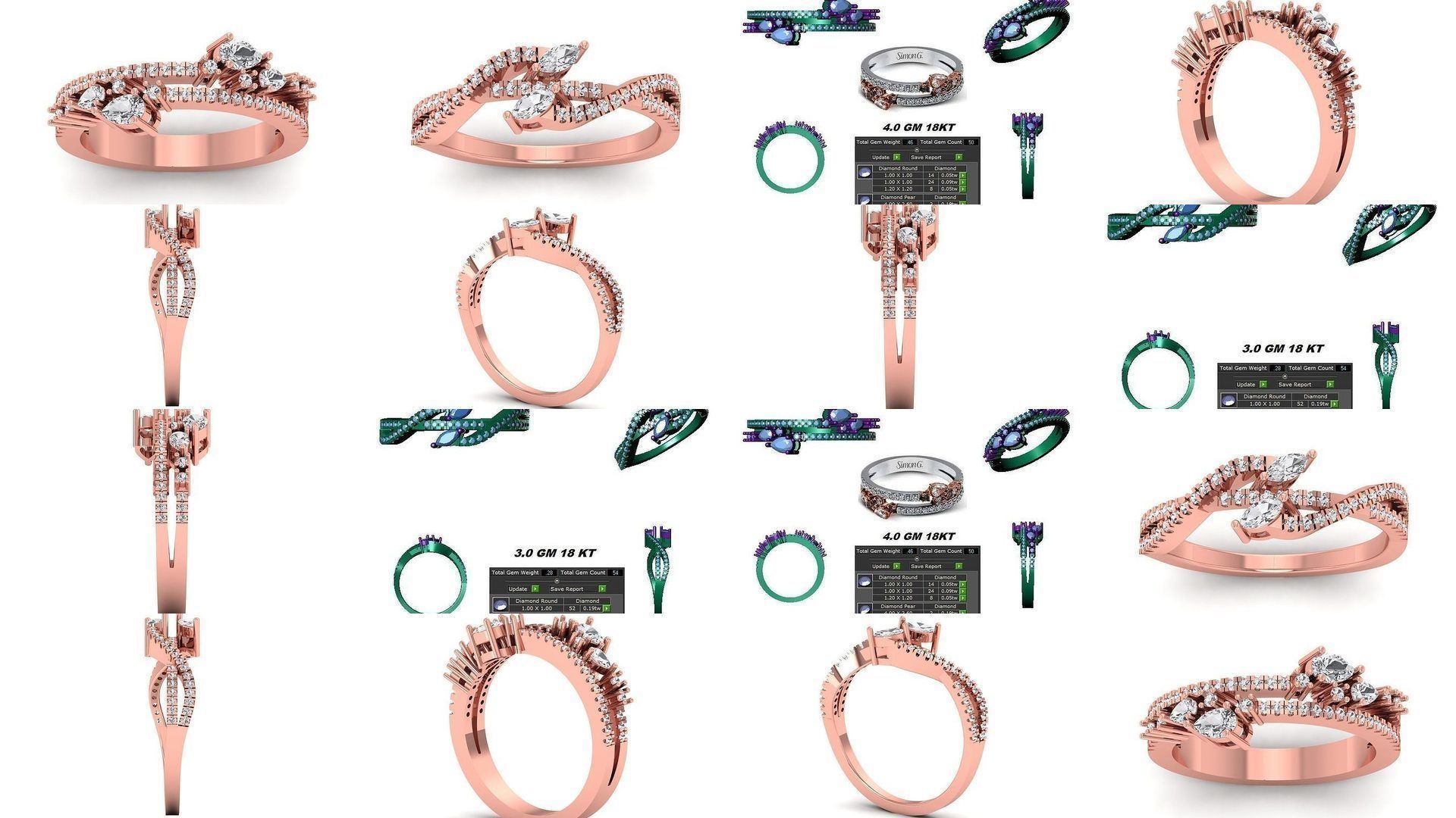 82 Solitaire Engagement Wedding Double Band Rings Collection _11