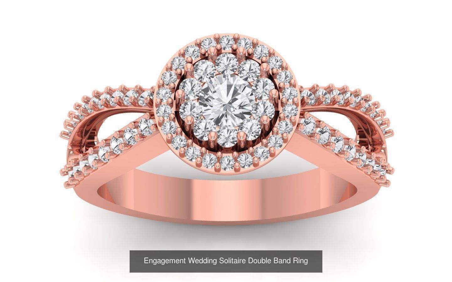 82 Solitaire Engagement Wedding Double Band Rings Collection _56