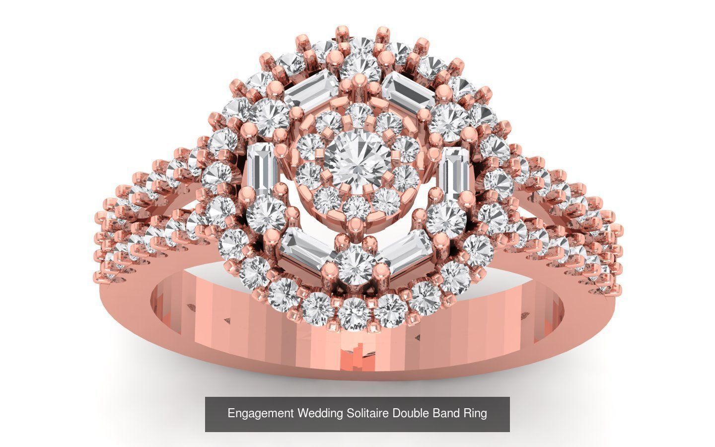 82 Solitaire Engagement Wedding Double Band Rings Collection _57