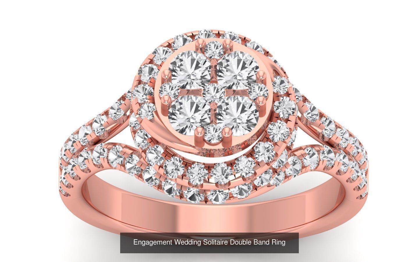 82 Solitaire Engagement Wedding Double Band Rings Collection _80