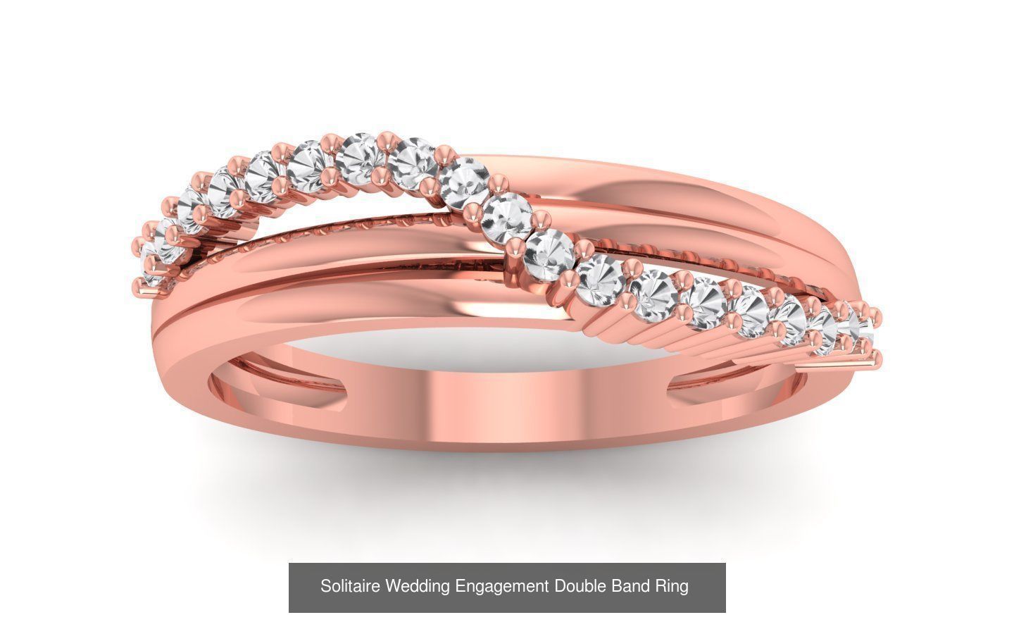 82 Solitaire Engagement Wedding Double Band Rings Collection _45