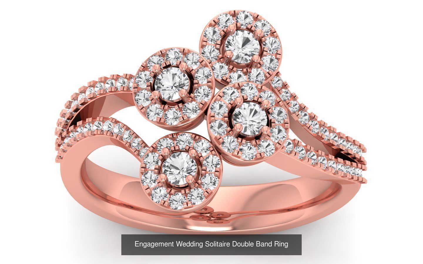 82 Solitaire Engagement Wedding Double Band Rings Collection _59