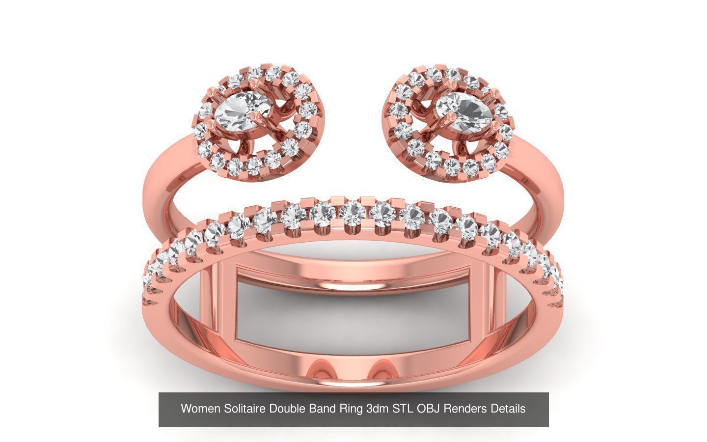 82 Solitaire Engagement Wedding Double Band Rings Collection _24