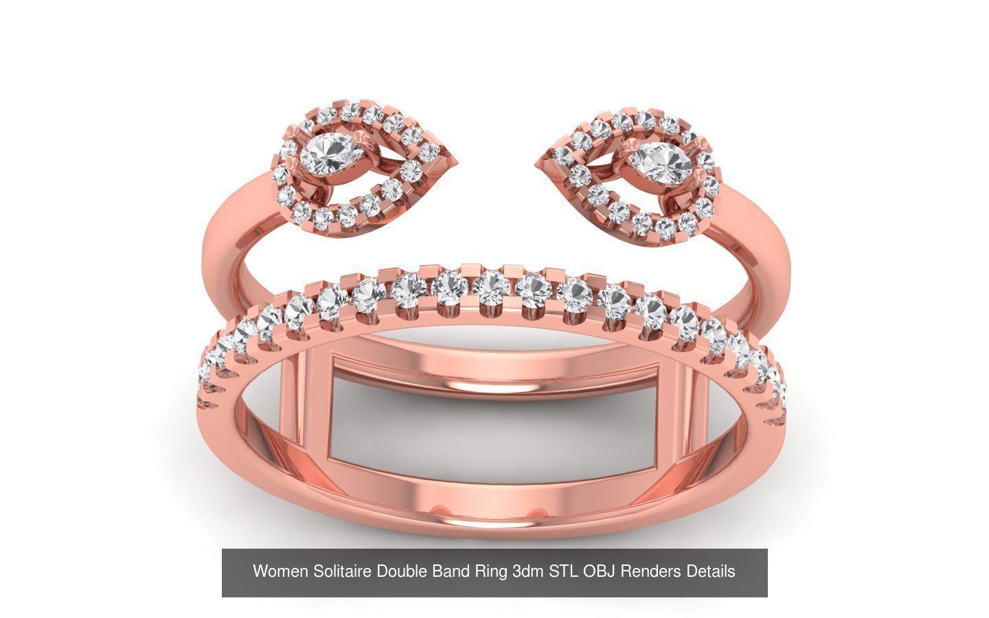 82 Solitaire Engagement Wedding Double Band Rings Collection _22