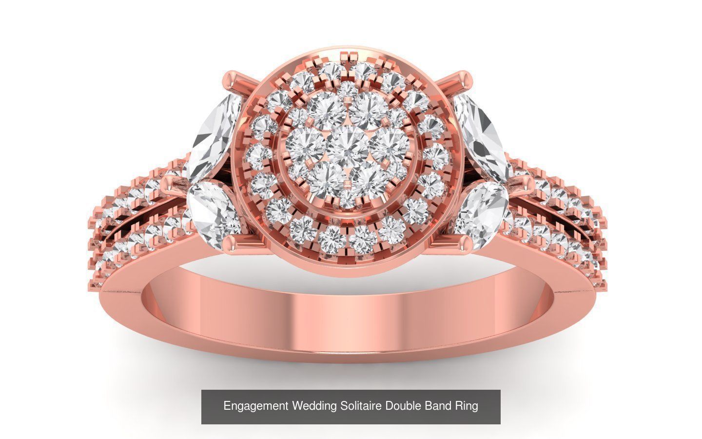 82 Solitaire Engagement Wedding Double Band Rings Collection _68