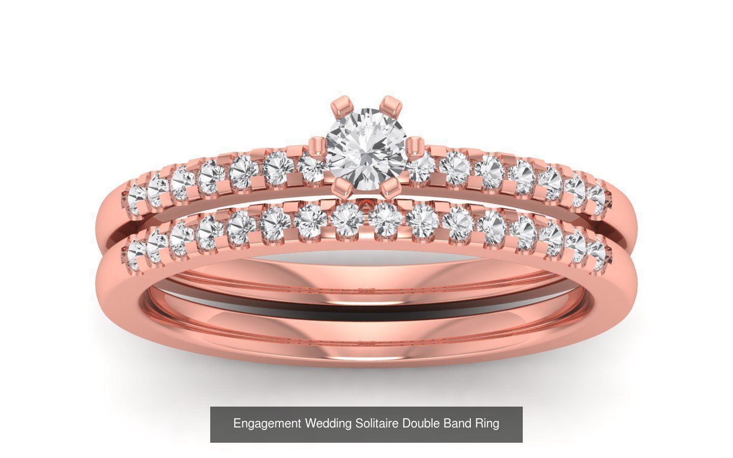 82 Solitaire Engagement Wedding Double Band Rings Collection _84