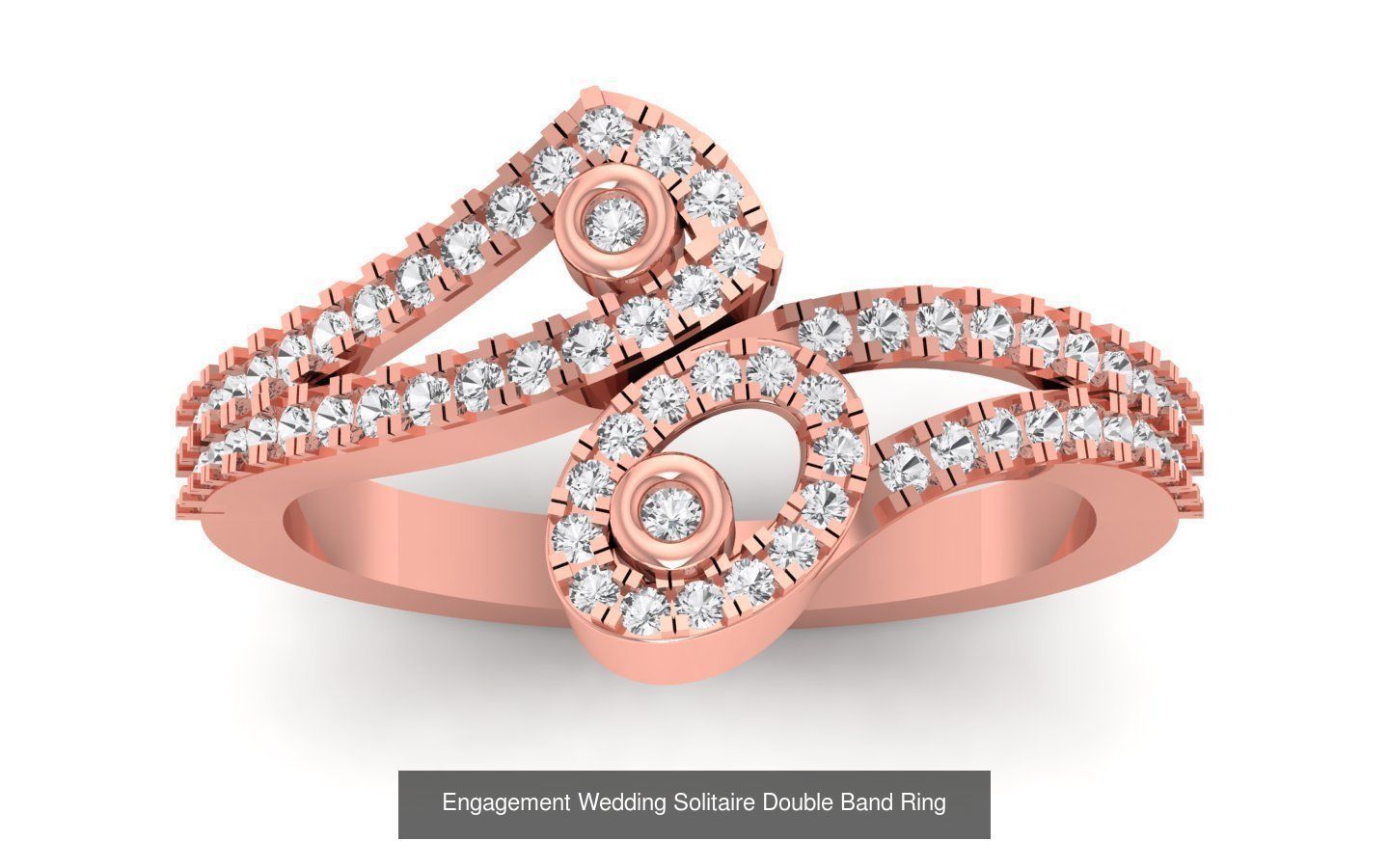 82 Solitaire Engagement Wedding Double Band Rings Collection _73