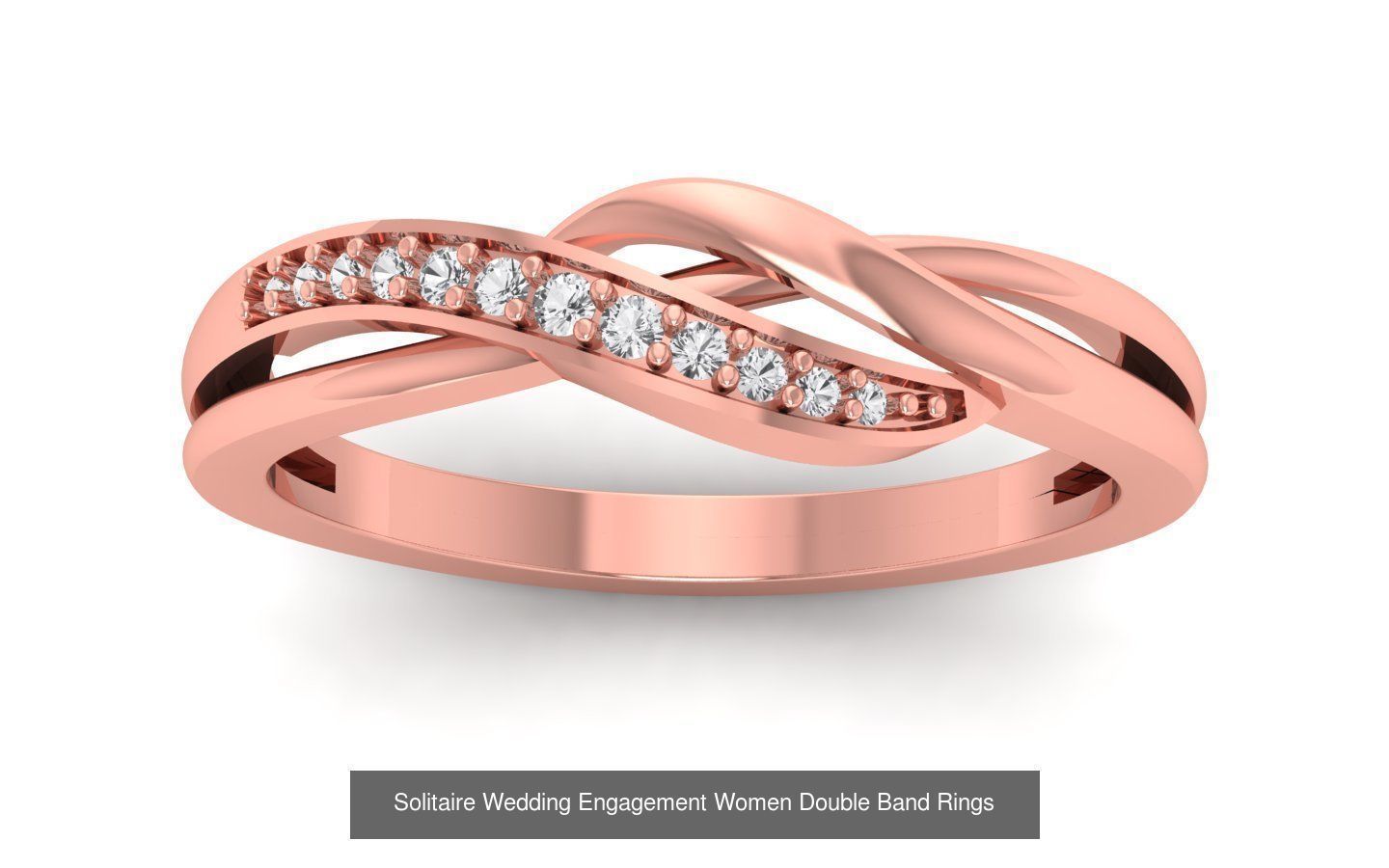 82 Solitaire Engagement Wedding Double Band Rings Collection _42