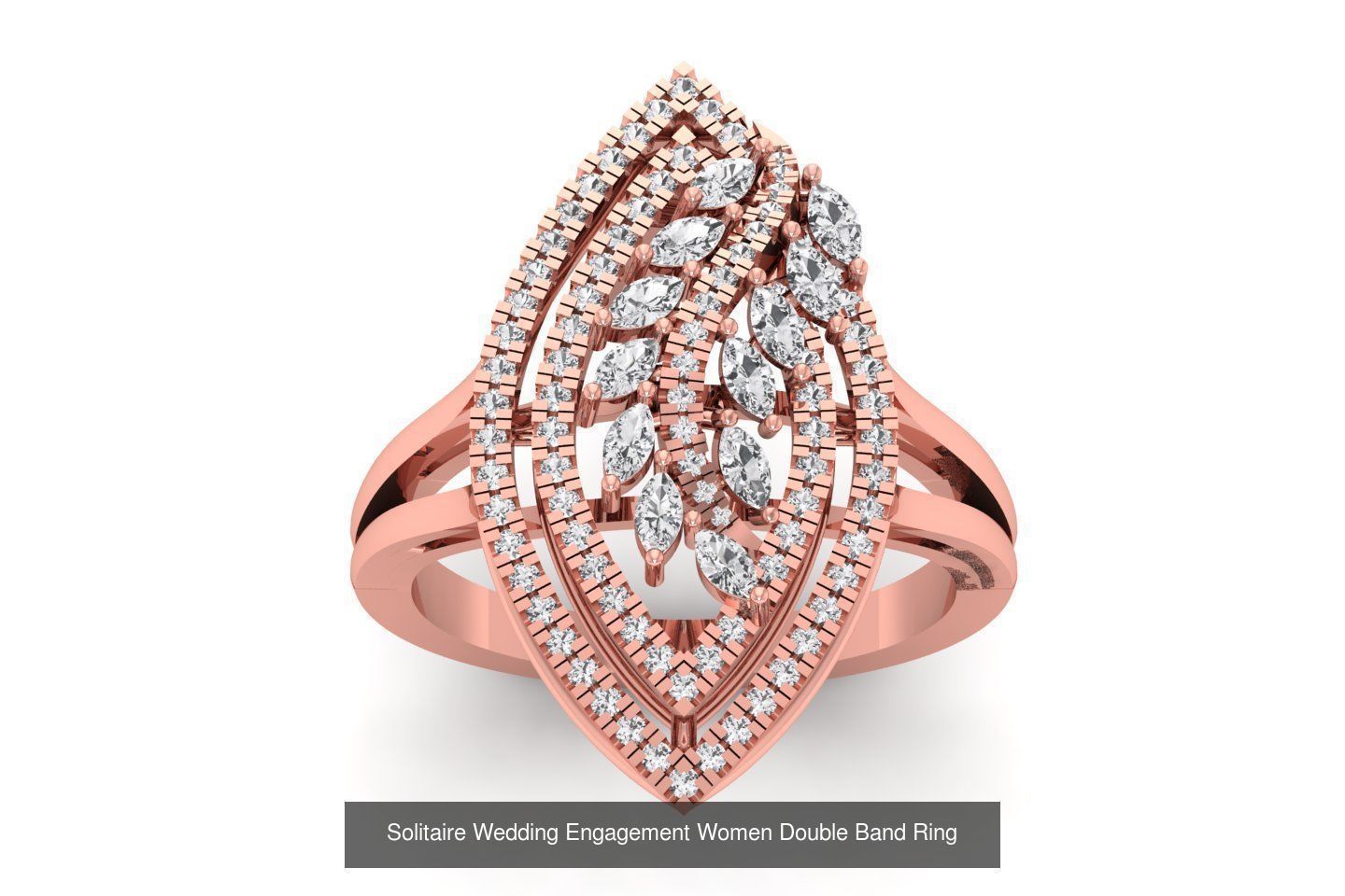 82 Solitaire Engagement Wedding Double Band Rings Collection _25