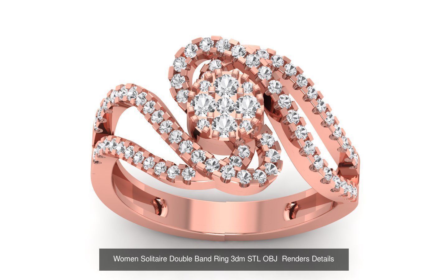 82 Solitaire Engagement Wedding Double Band Rings Collection _18