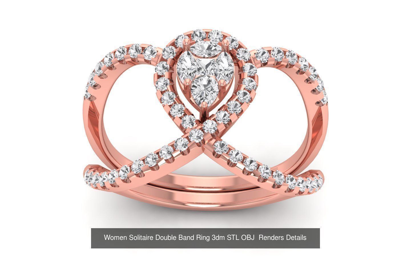 82 Solitaire Engagement Wedding Double Band Rings Collection _17